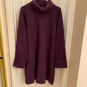 ASOS Design Cowl Neck Lagenlook Minimalist Dress Comfy Oversized Plum Eggplant